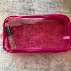 NEW HUDA BEAUTY LIQUID LIP & makeup bag